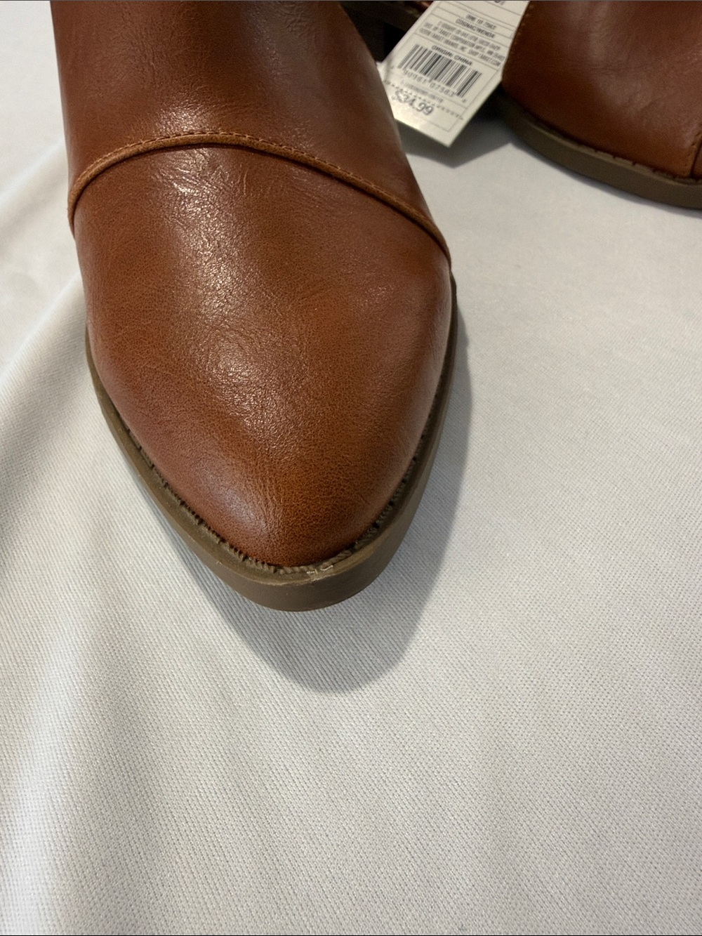 NEW Universal Thread Tan Leather-Look Slip-On Booties - Picture 15 of 15